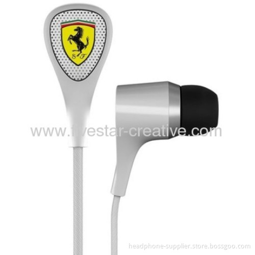 Ferrari By Logic3 Scuderia S100 White In-ear Headphones With Inline Microphone For Smart Phones